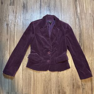 Kenneth Cole New‎ York Corduroy Blazer Suit Jacket Lined Stretch Purple Size 6